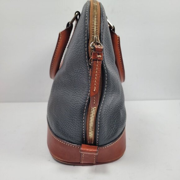 Dooney & Bourke Pebble Leather Satchel With Zipper Closure & Double Handles - Picture 3 of 11